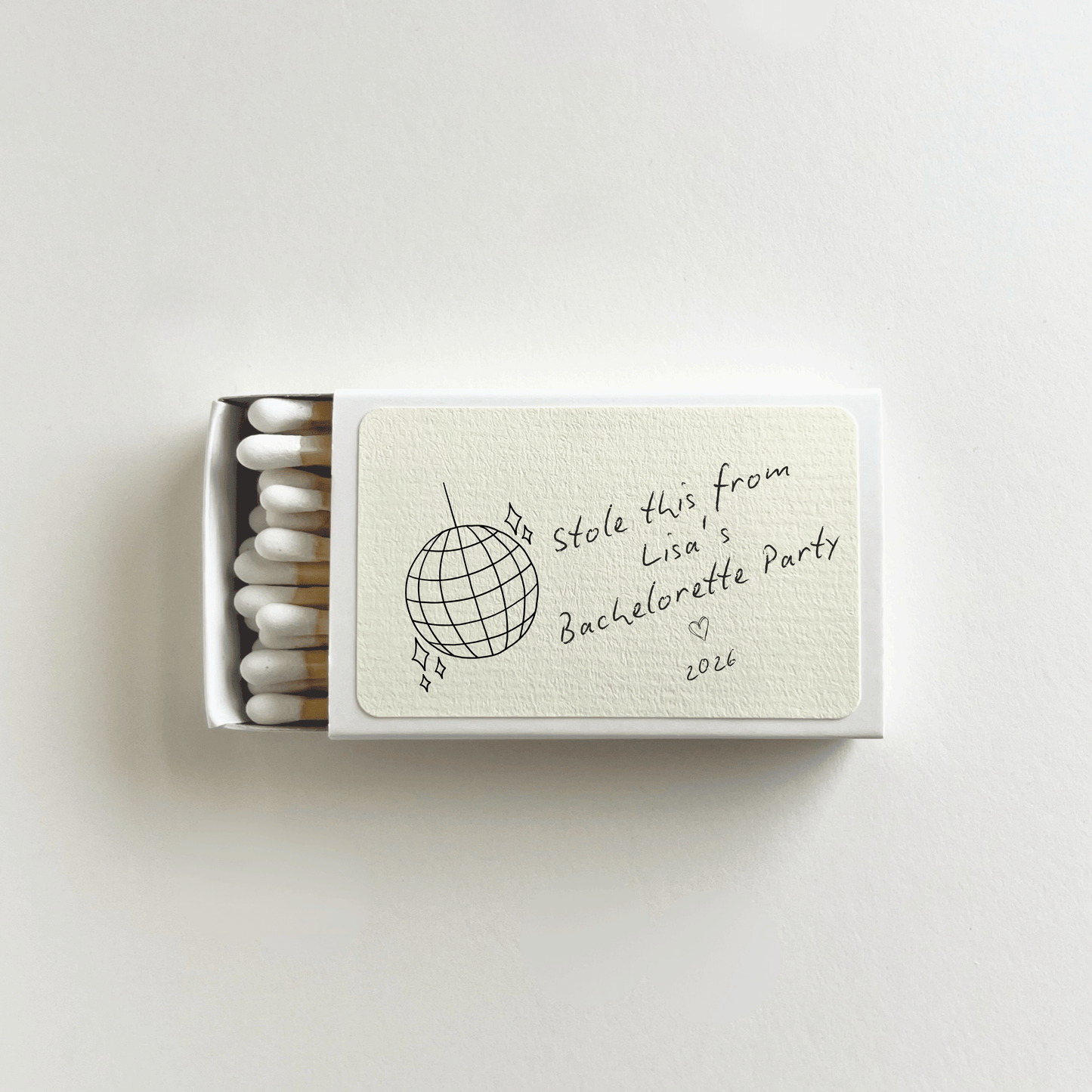 Bachelorette Disco Ball Matchbook Favors