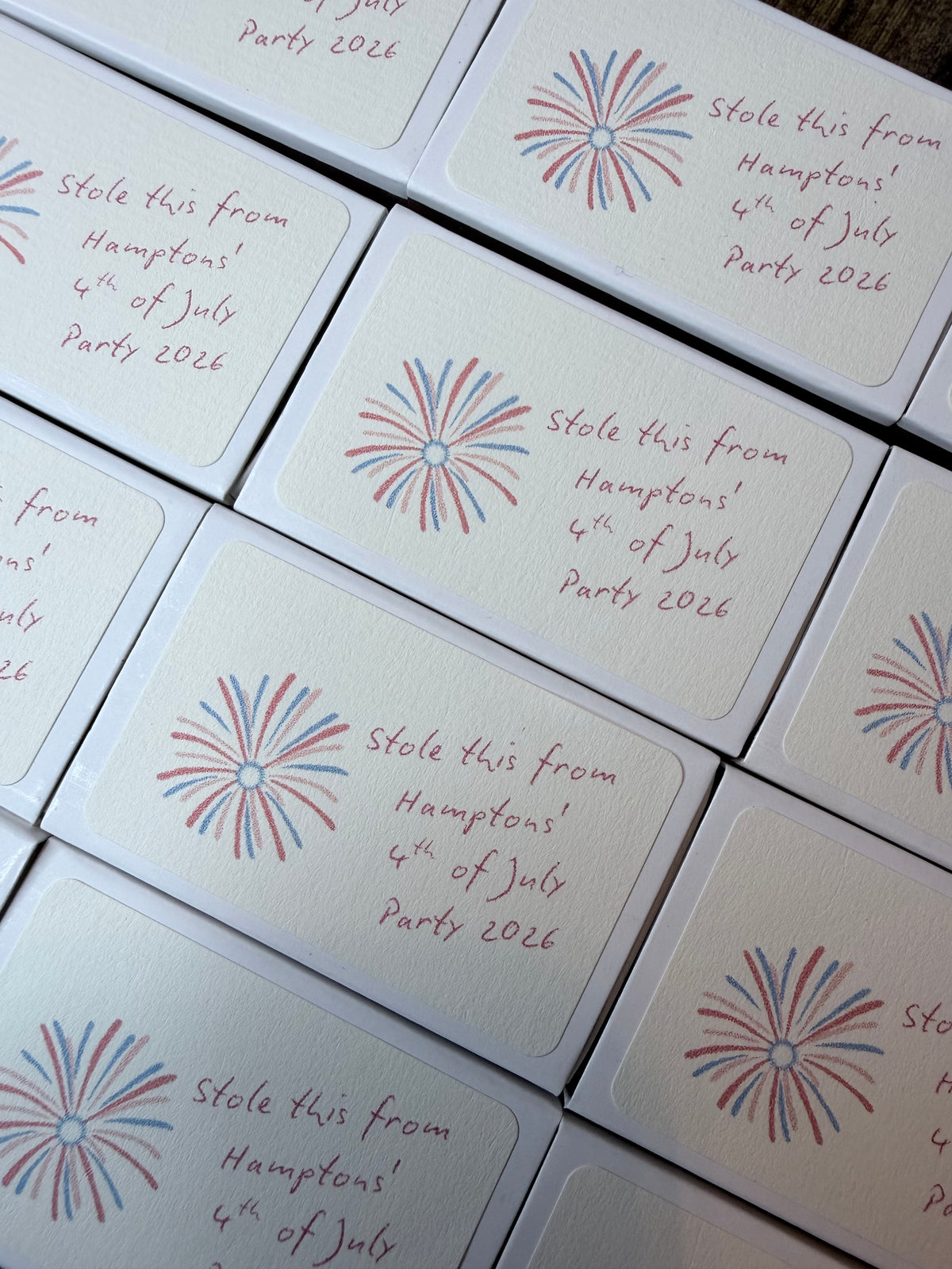 Personalized 4th of July matchboxes styled lifestyle photo
