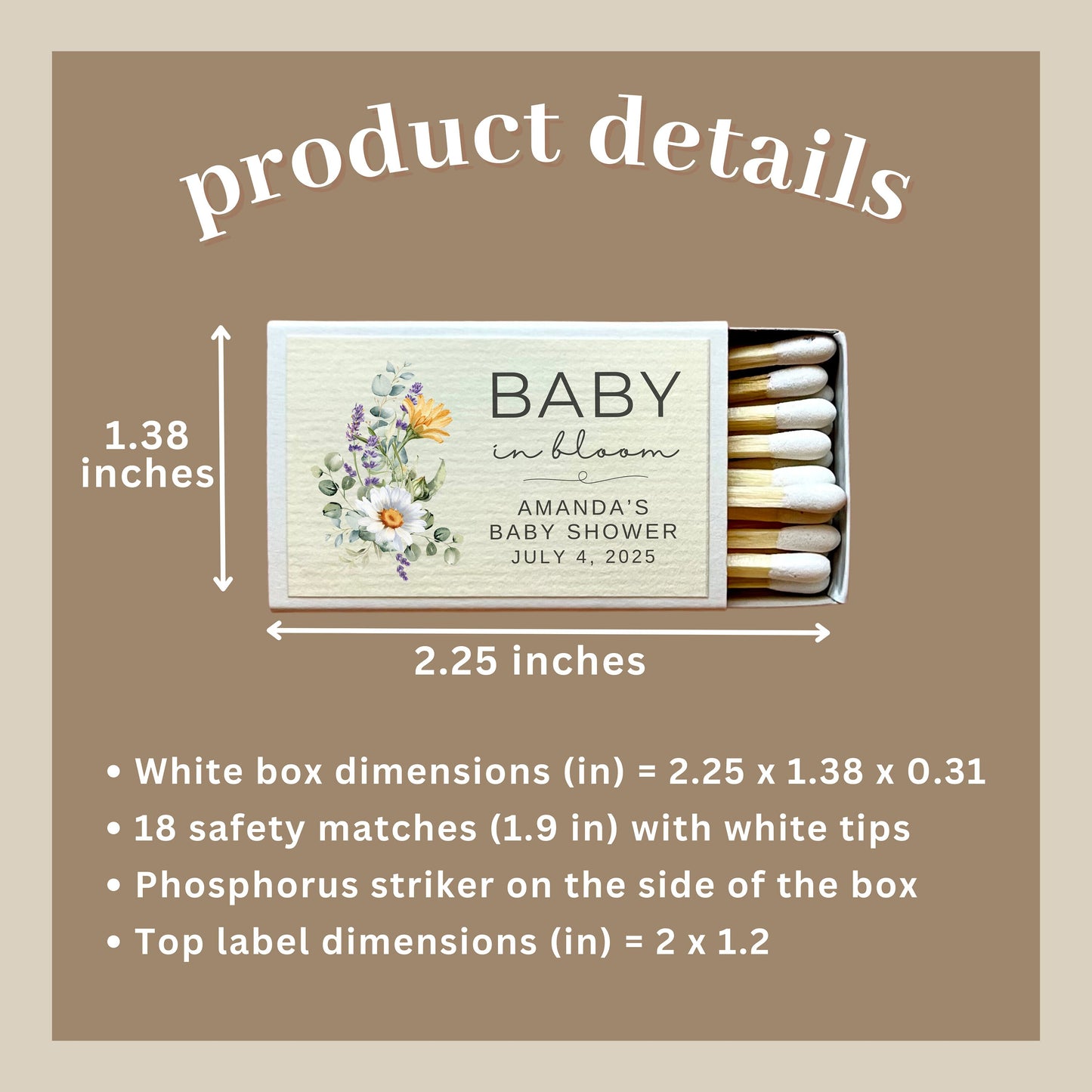 Custom Baby Shower Matchboxes