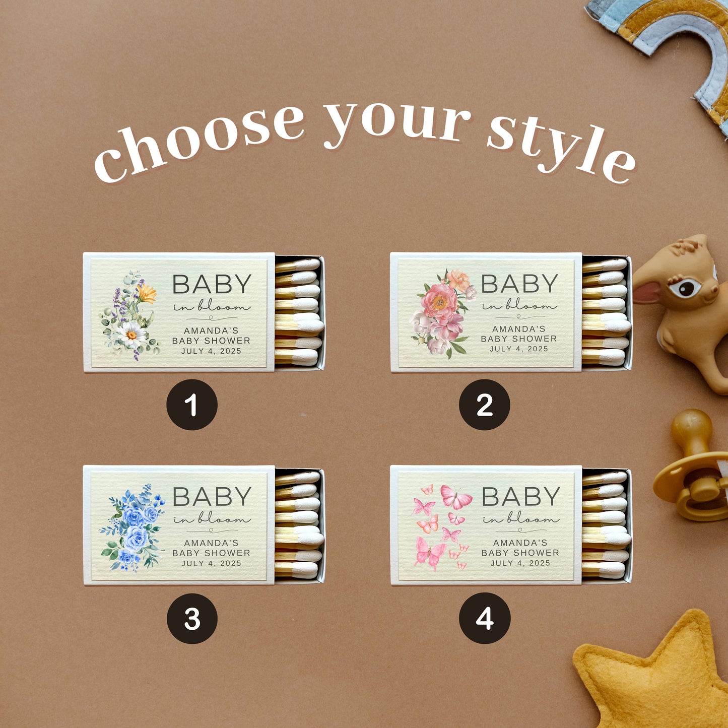 Custom Baby Shower Matchboxes