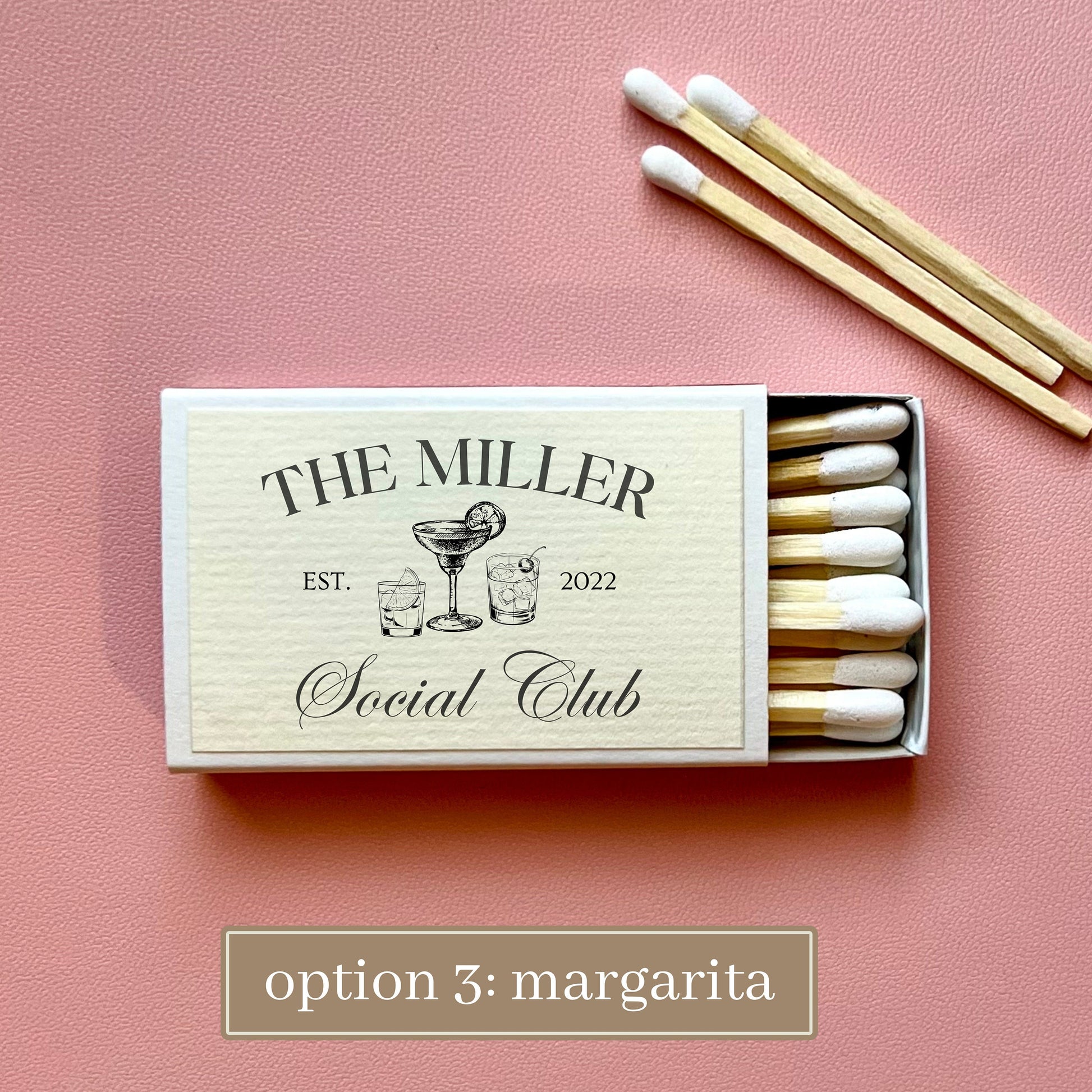 Personalized Wedding Matches Custom Matchbooks Personalized Housewarming Gift for New Home Gift for Hostess Hand Drawn Social Club