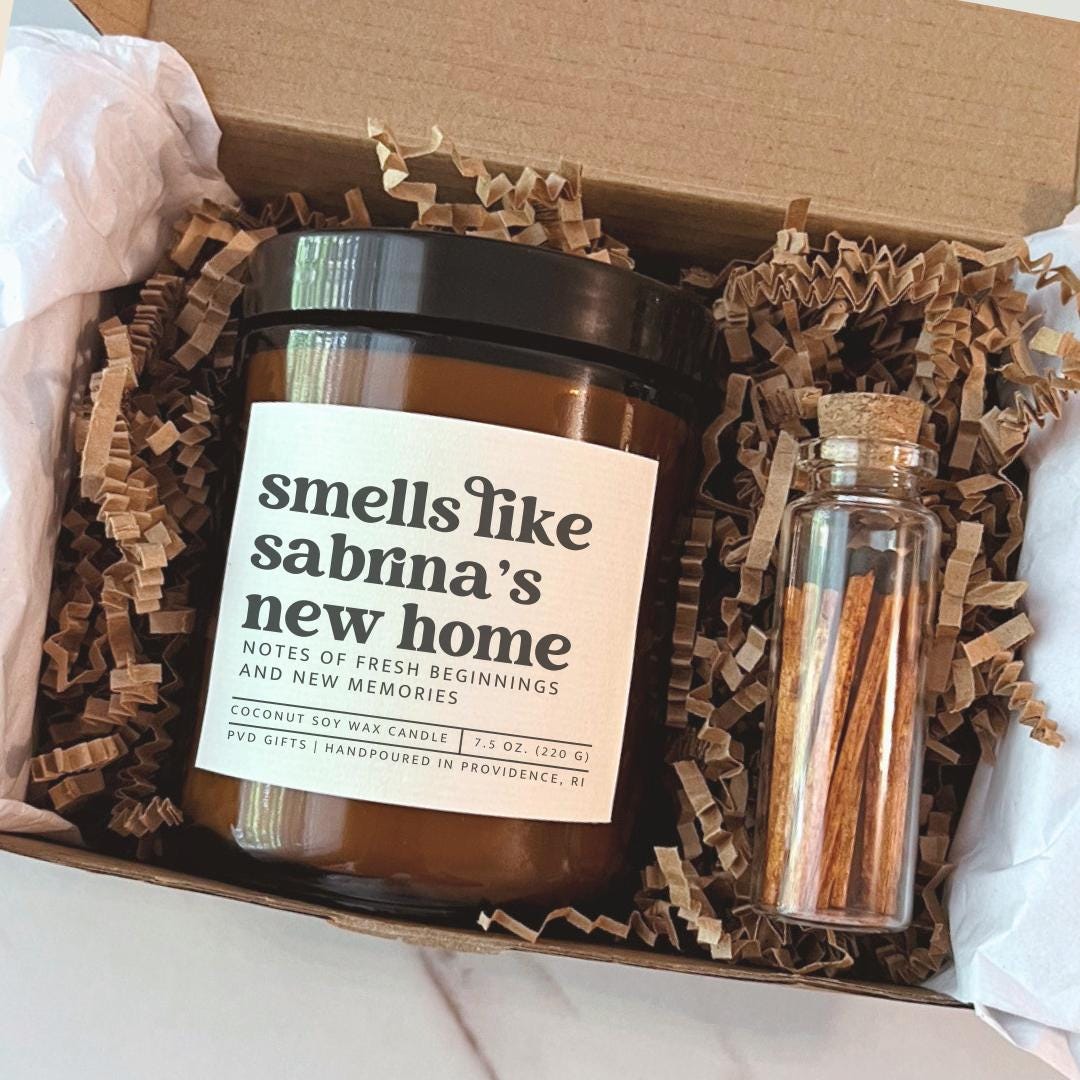 Housewarming Gift Basket Personalized Realtor Closing Gift New Home Gift with Name Thank You Gift for Hostess Custom Smells Like Candle