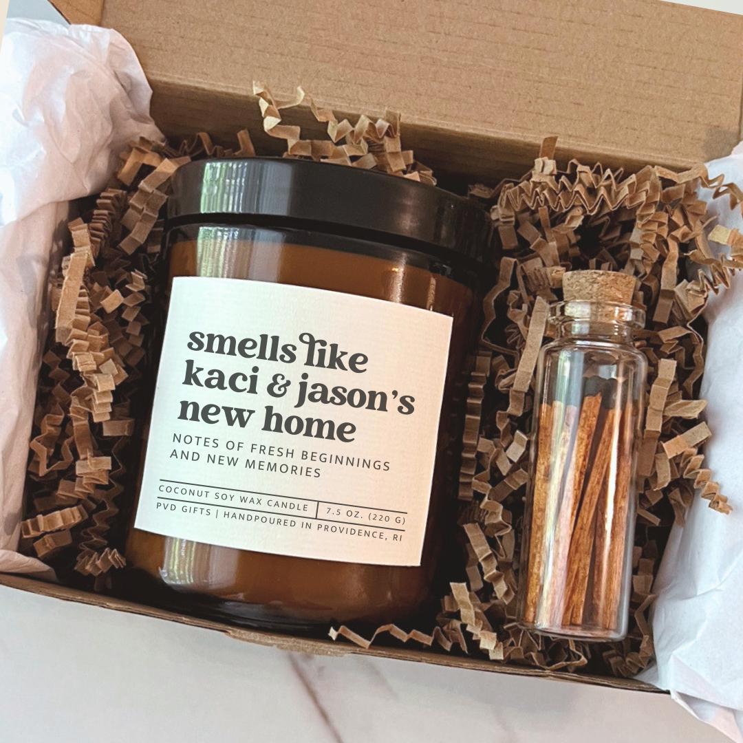 Housewarming Gift Basket Personalized Realtor Closing Gift New Home Gift with Name Thank You Gift for Hostess Custom Smells Like Candle