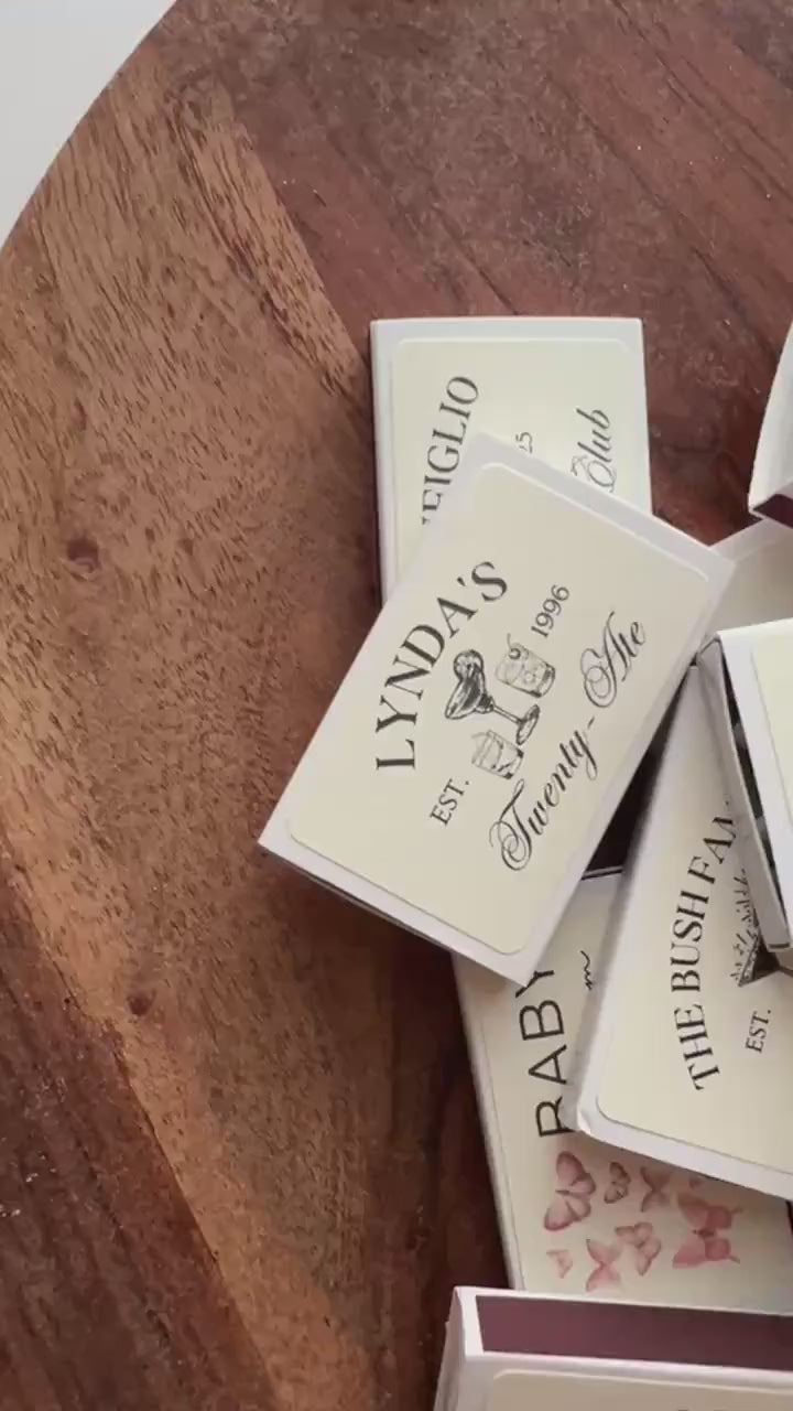 Personalized Wedding Matches Custom Matchbooks Personalized Housewarming Gift for New Home Gift for Hostess Hand Drawn Social Club