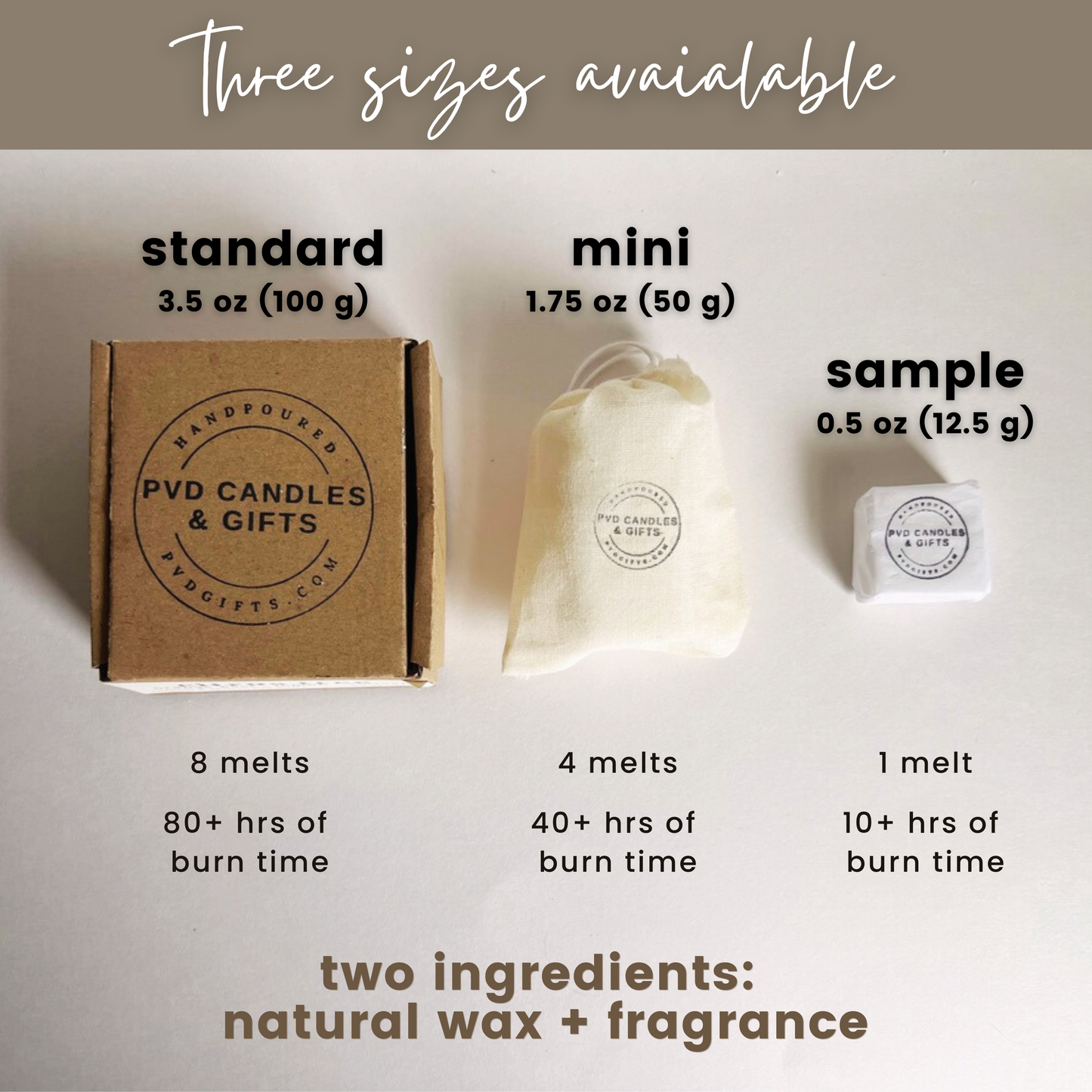 Ecofriendly Wax Melts 1.8 oz- Mini Size