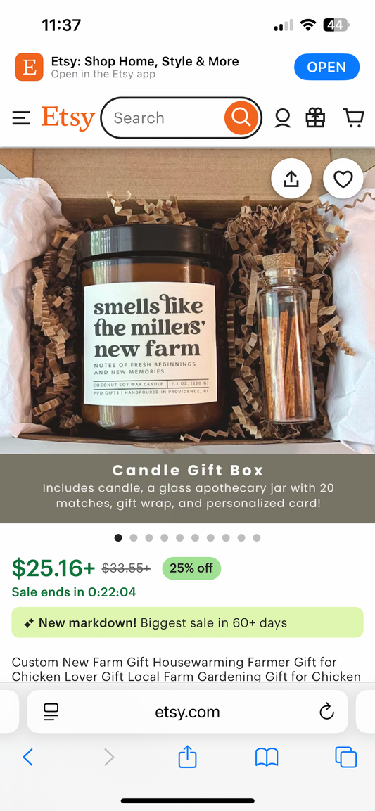 Personalized New Farm Housewarming Gift Box- Custom Candle + Matches