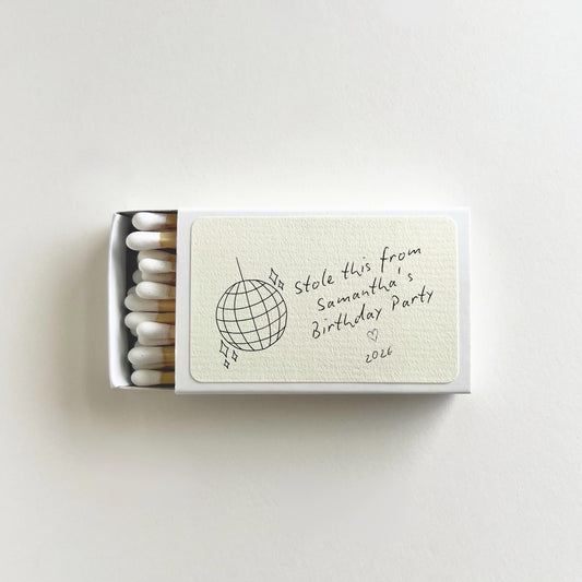 Disco Ball Birthday Party Matchboxes