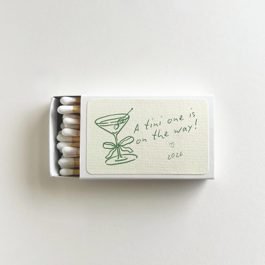 Martini Baby Shower Matchboxes