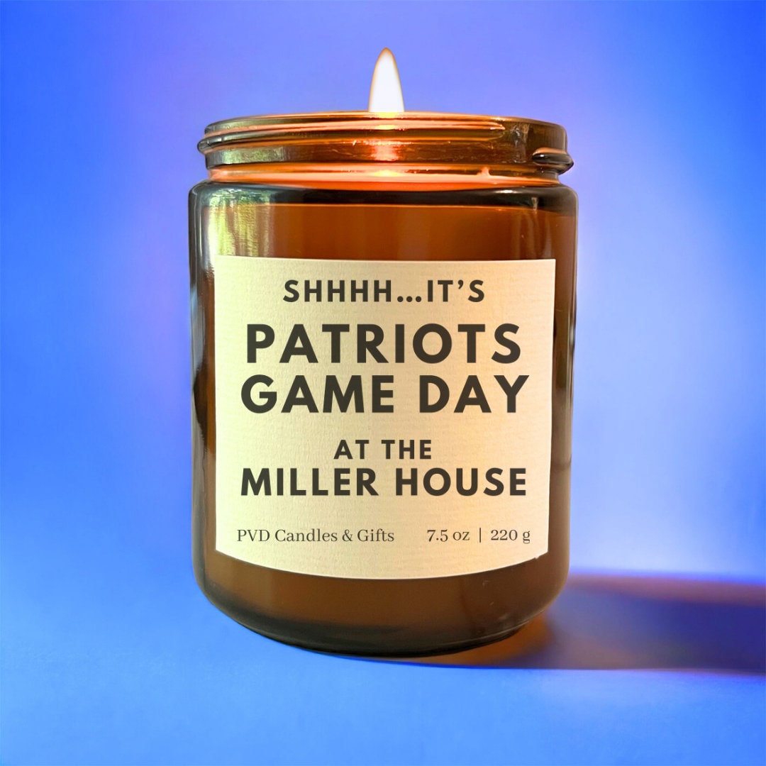 Personalized New England Patriots Home Decor Football Candle Game Day Gift NFL Fan Patriots Nation Pats Fan Unique Aesthetic Sports Decor