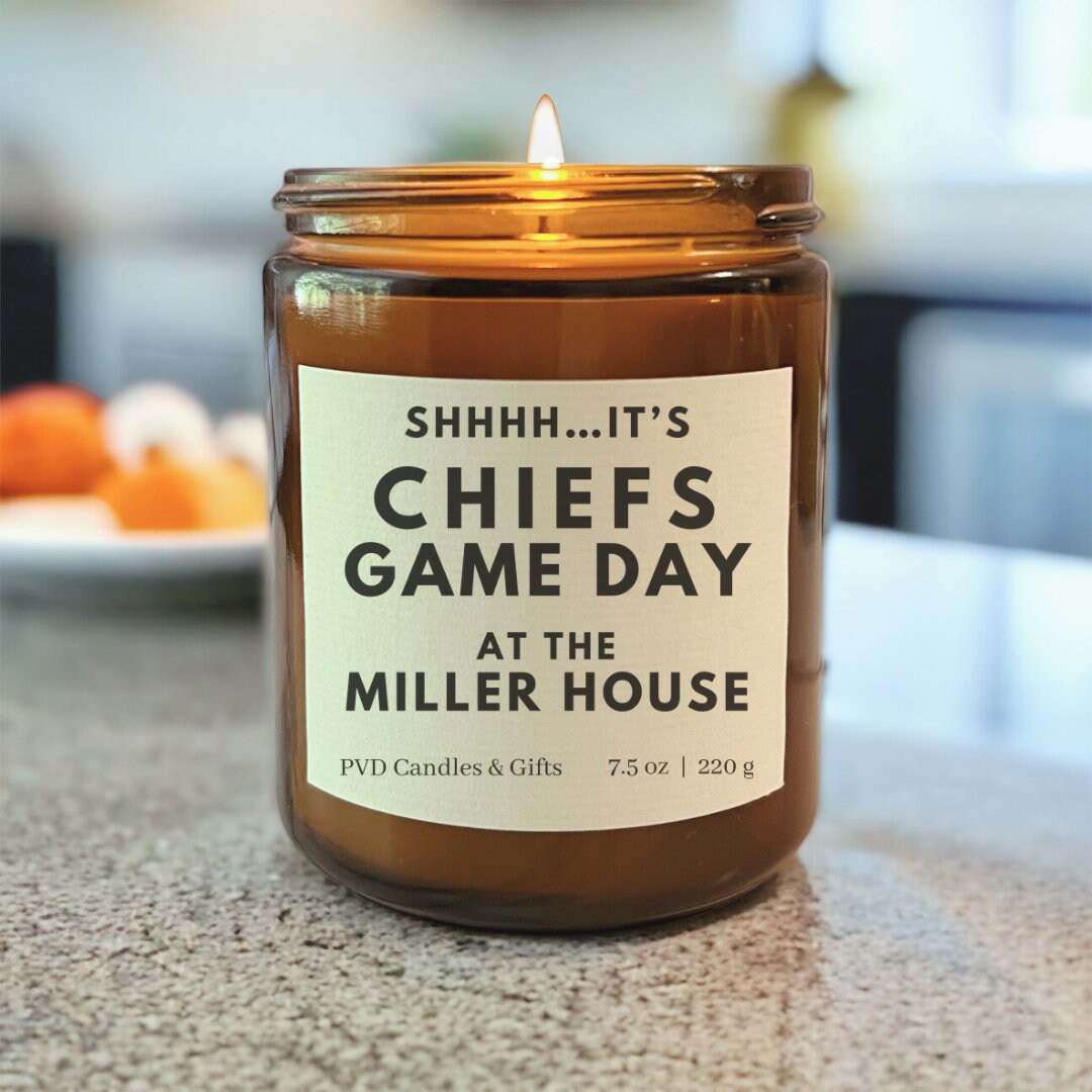 Personalized Kansas City Chiefs Home Decor Football Candle Game Day Gift Chiefs Kingdom Gift Chiefs Football Unique Aesthetic Sports Decor