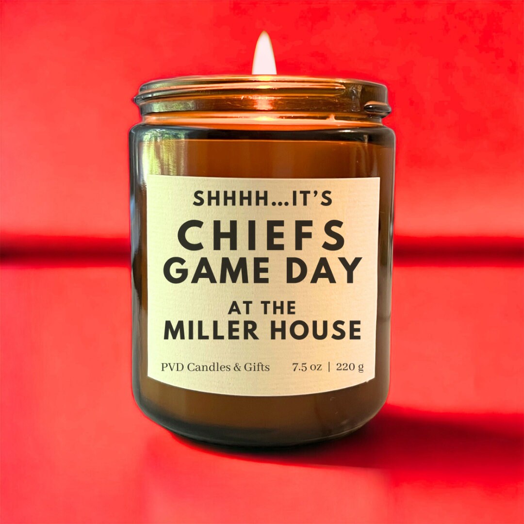 Personalized Kansas City Chiefs Home Decor Football Candle Game Day Gift Chiefs Kingdom Gift Chiefs Football Unique Aesthetic Sports Decor