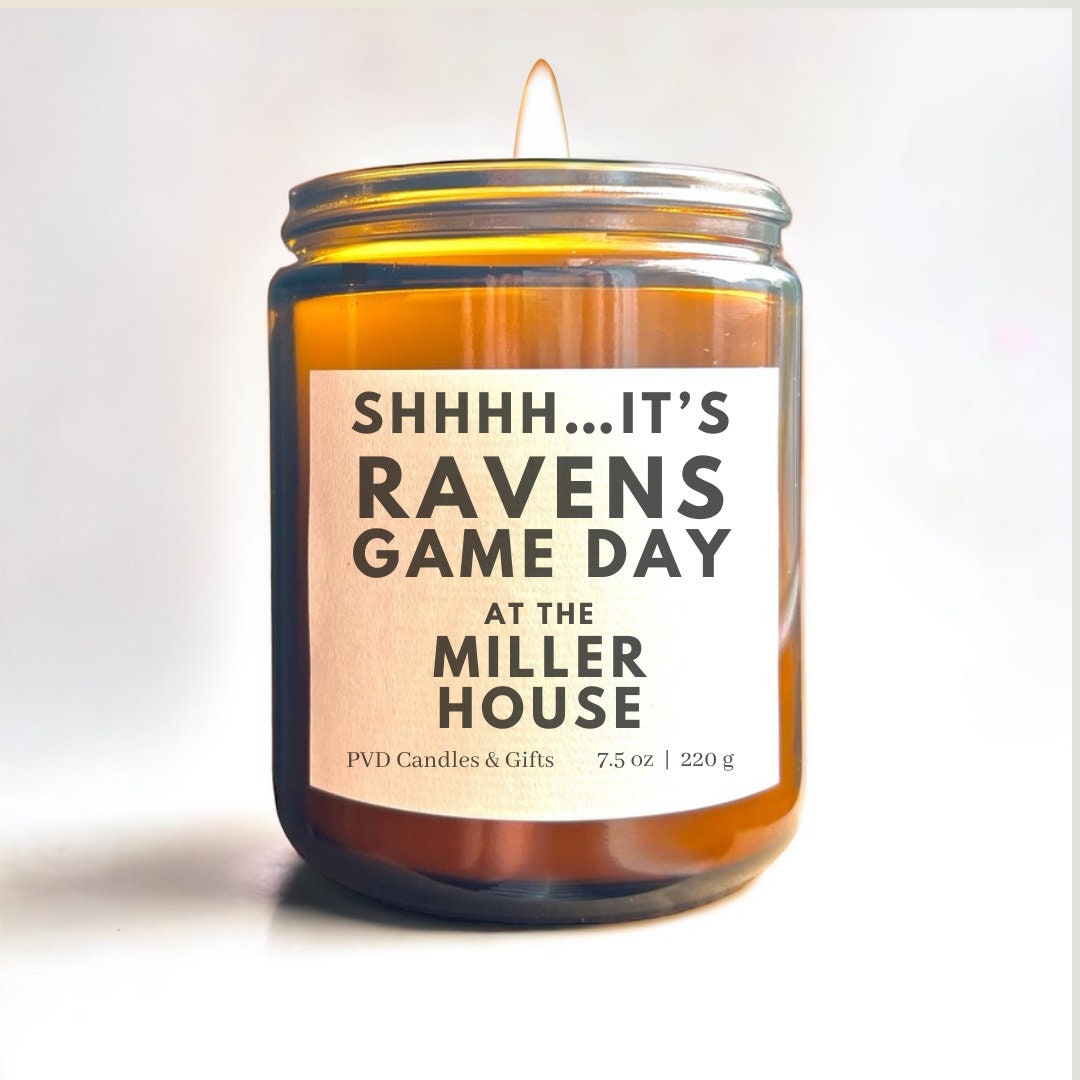 Personalized Baltimore Ravens Home Decor Football Candle Game Day Gift NFL Fan Ravens Flock Unique Aesthetic Sports Decor Fall Candle