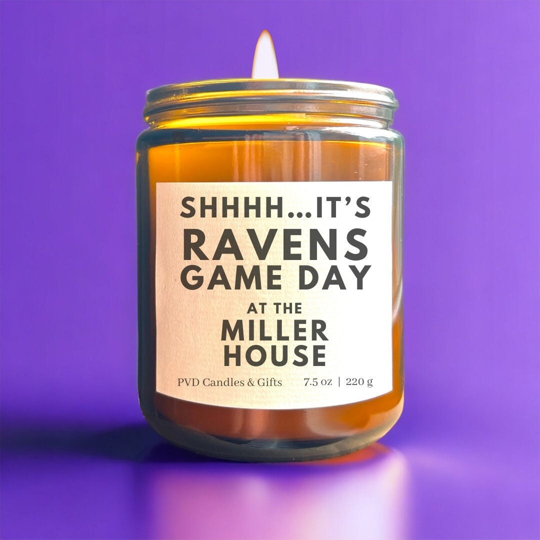 Personalized Baltimore Ravens Home Decor Football Candle Game Day Gift NFL Fan Ravens Flock Unique Aesthetic Sports Decor Fall Candle