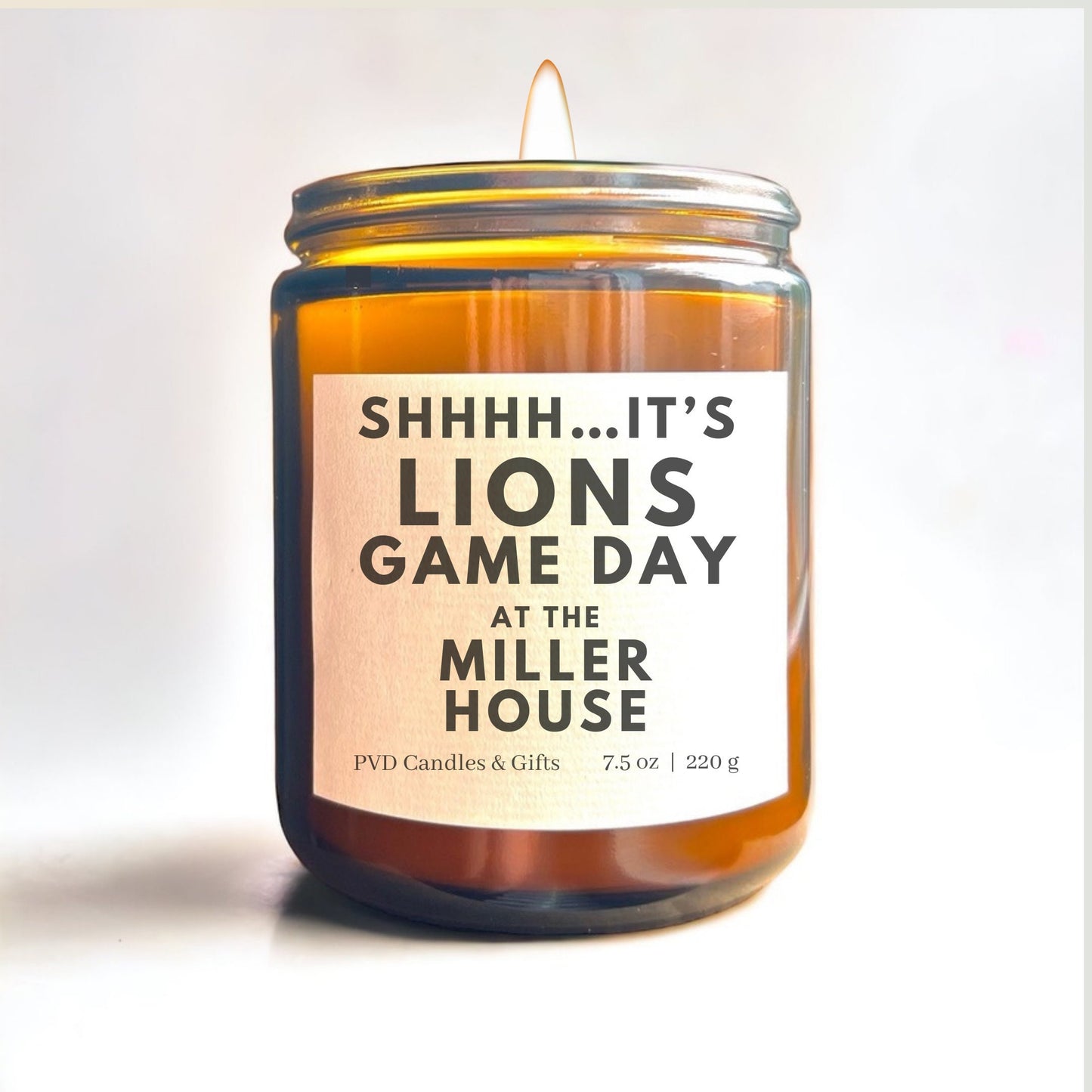 Personalized Detroit Lions Home Decor Football Candle Game Day Gift NFL Fan Detroit Lions Fan Gift Motor City Unique Aesthetic Sports Decor