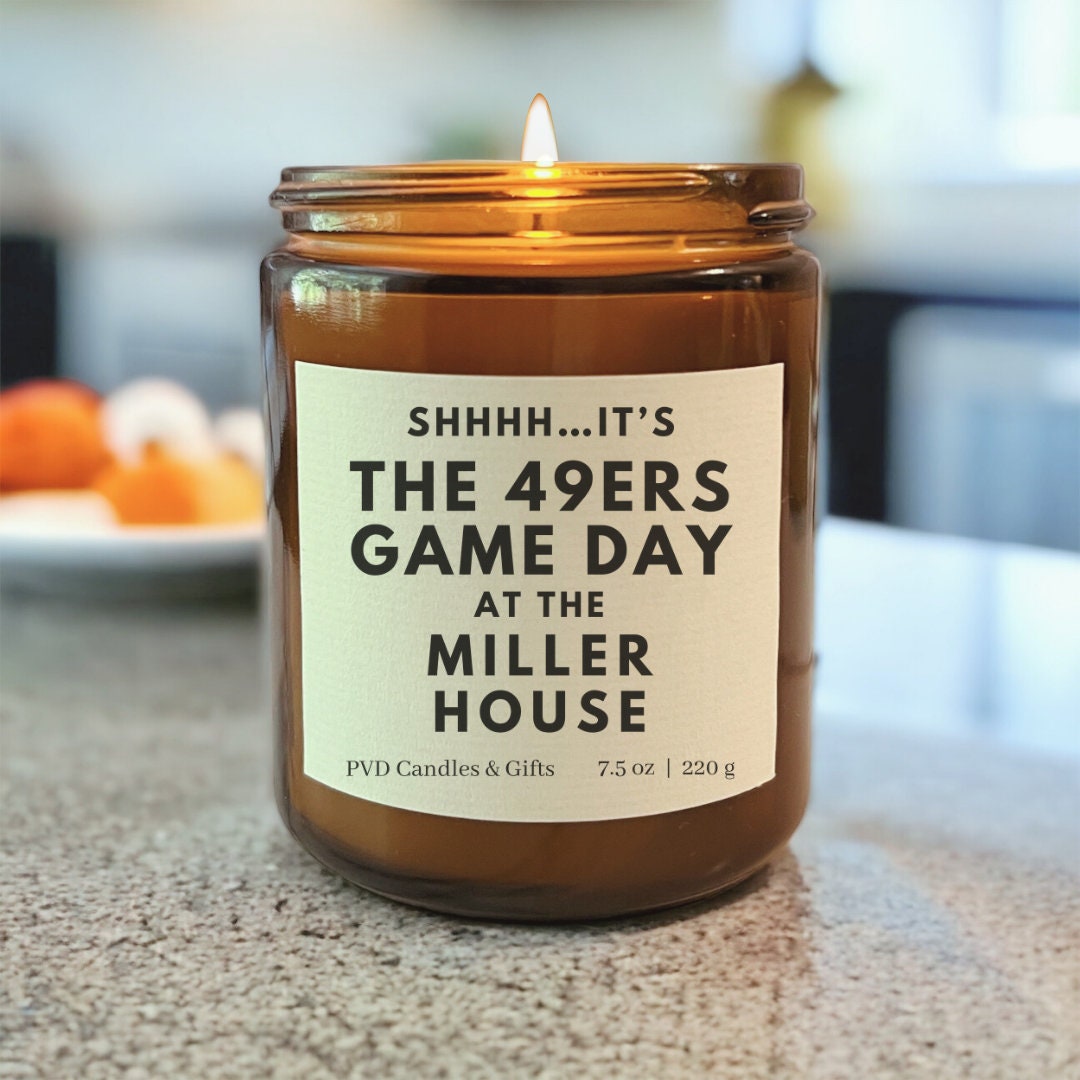 Personalized San Francisco 49ers Home Decor Football Candle Game Day Gift 49er Faithful NFL Fan 49ers Fan Gift Unique Aesthetic Sports Decor