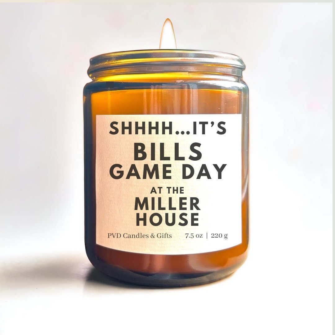 Personalized Buffalo Bills Home Decor Football Candle Game Day Gift NFL Fan Gifts Bills Mafia Unique Aesthetic Sports Decor Buffalo Bills