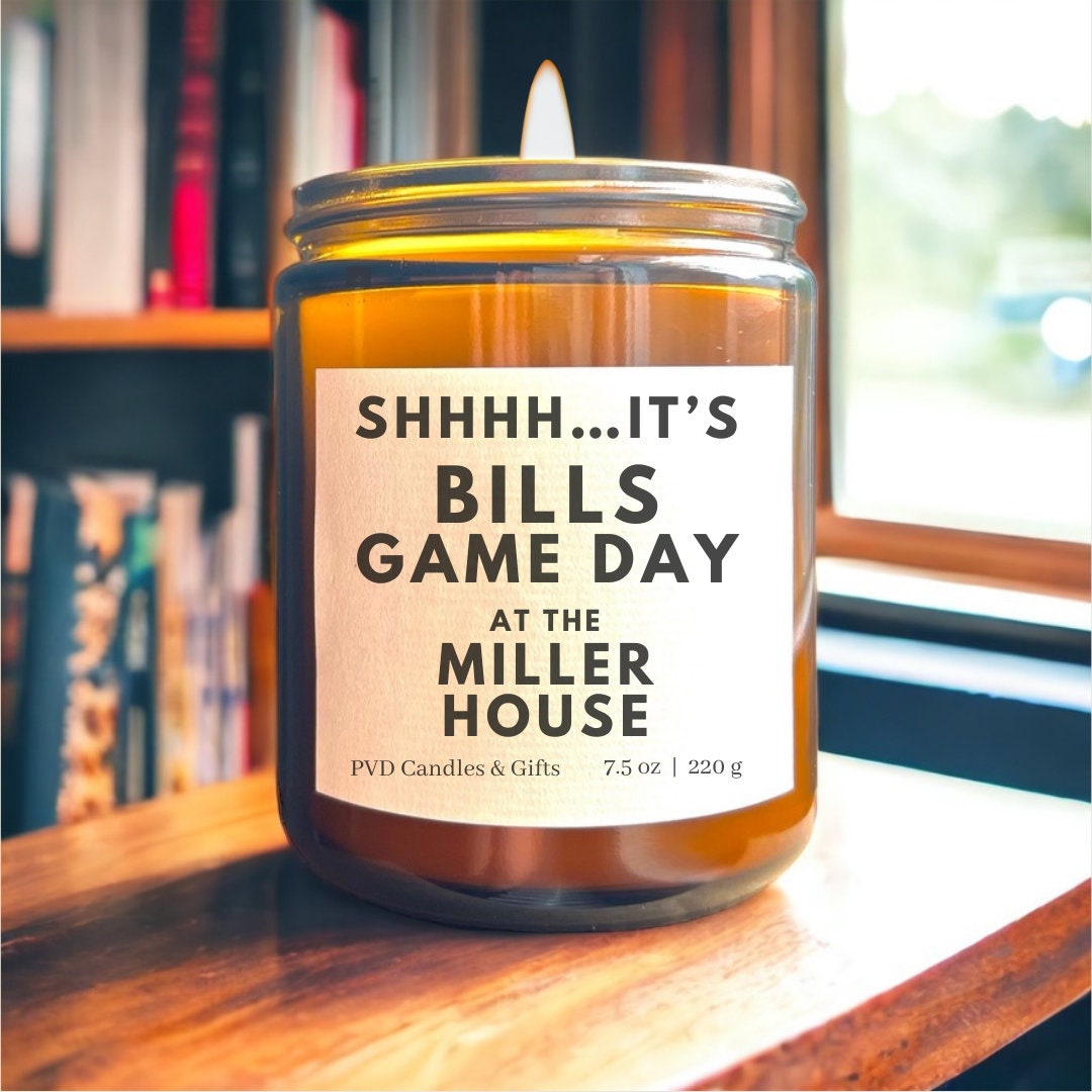 Personalized Buffalo Bills Home Decor Football Candle Game Day Gift NFL Fan Gifts Bills Mafia Unique Aesthetic Sports Decor Buffalo Bills