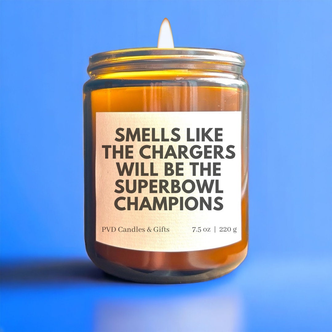 Personalized Los Angeles Chargers Home Decor Football Candle Game Day Gift NFL Fan LA Chargers Fan Gift Aesthetic Custom Sports Decor