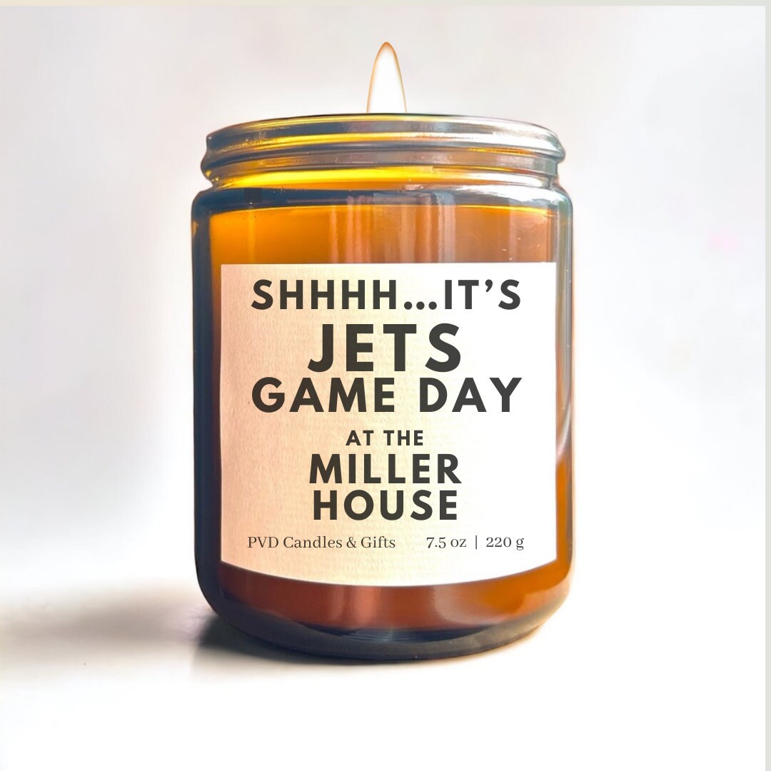 Personalized New York Jets Home Decor Football Candle Game Day Gift NFL Fan NY Jets Fan Unique Aesthetic Sports Decor Fall Candle