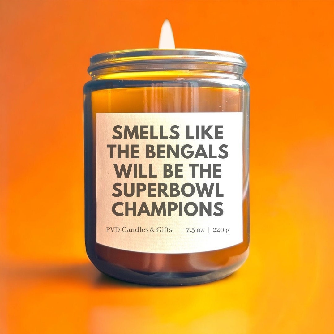 Cincinnati Bengals Home Decor Football Candle Game Day Gift Who Dey Bengals Fan Gift Unique Aesthetic Sports Decor