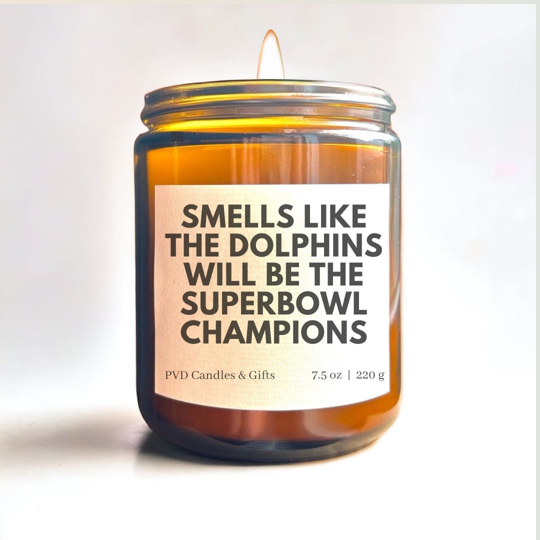 Personalized Miami Dolphins Home Decor Football Candle Game Day Gift NFL Fan Miami Dolphins Fan Gift Unique Aesthetic Sports Decor Football