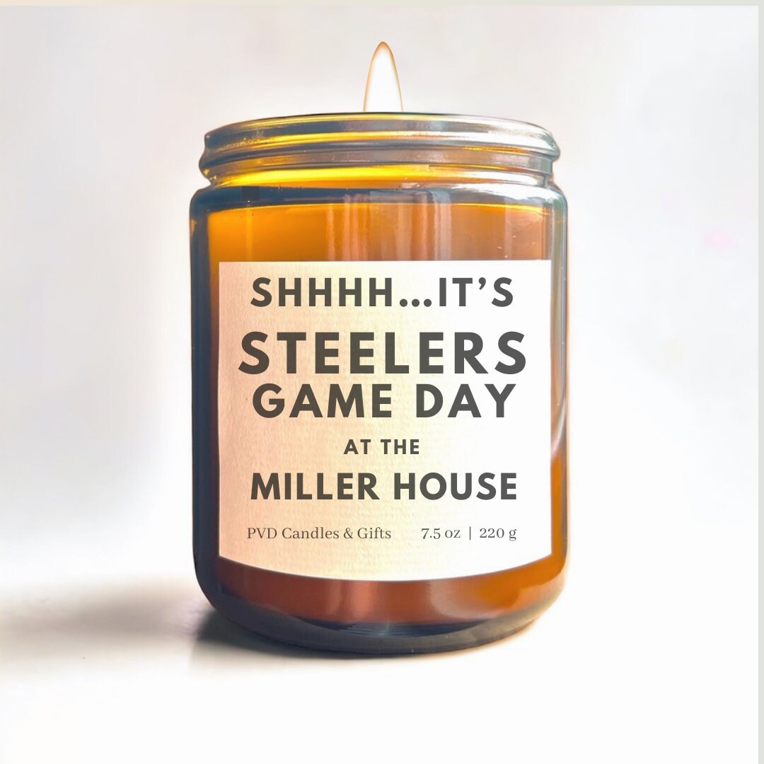 Pittsburgh Steelers Home Decor Football Candle Game Day Gift NFL Fan Gifts Here We Go Steelers Unique Aesthetic Sports Decor Steeler Nation