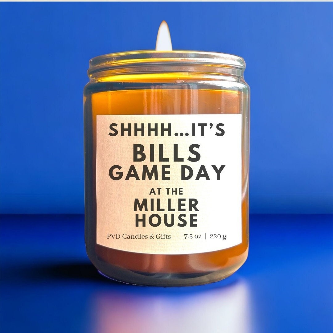 Personalized Buffalo Bills Home Decor Football Candle Game Day Gift NFL Fan Gifts Bills Mafia Unique Aesthetic Sports Decor Buffalo Bills