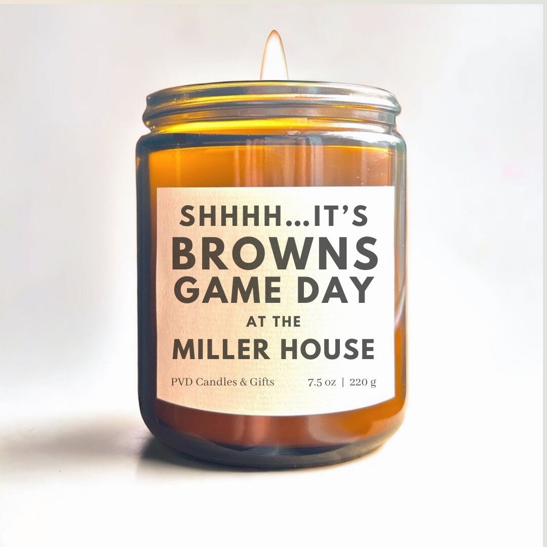 Personalized Cleveland Browns Home Decor Browns Football Candle Game Day Gift NFL Fan Unique Aesthetic Sports Decor for Cleveland Fan