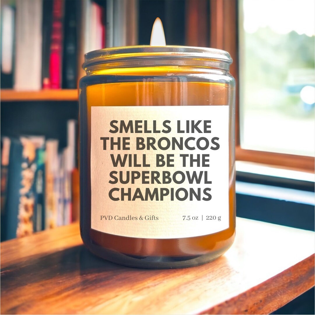 Personalized Denver Broncos Home Decor Football Candle Game Day Gift NFL Fan Broncos Country Broncos Fan Unique Aesthetic Sports Decor