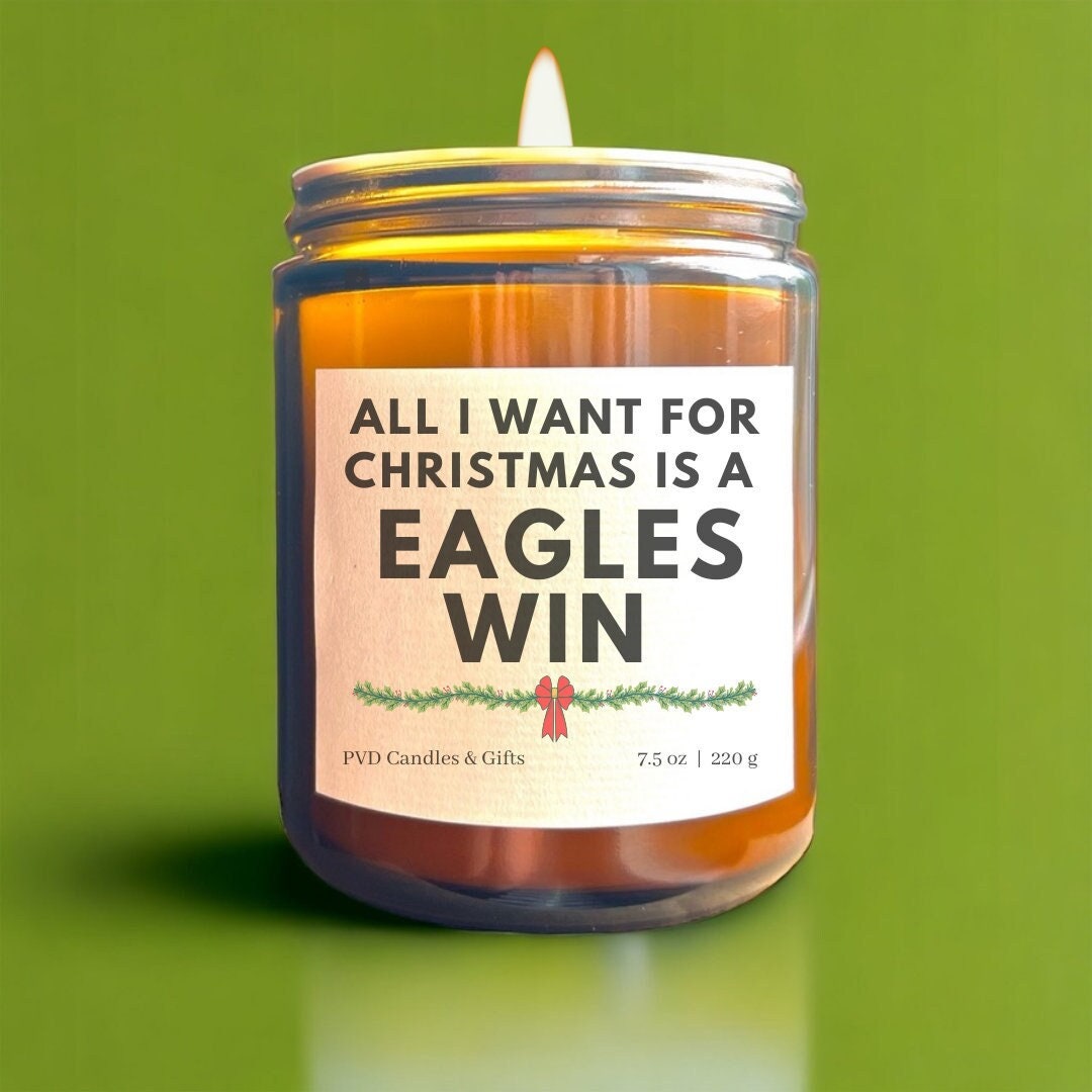 Philadelphia Eagles Christmas Home Decor Football Candle Game Day Gift NFL Fan Eagles Fan Unique Aesthetic Sports Decor