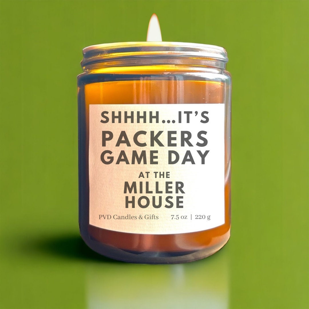 Personalized Green Bay Packers Candle Packers Home Decor Green Bay Football Candle Game Day Gift NFL Aesthetic Sports Decor For Packers Fan