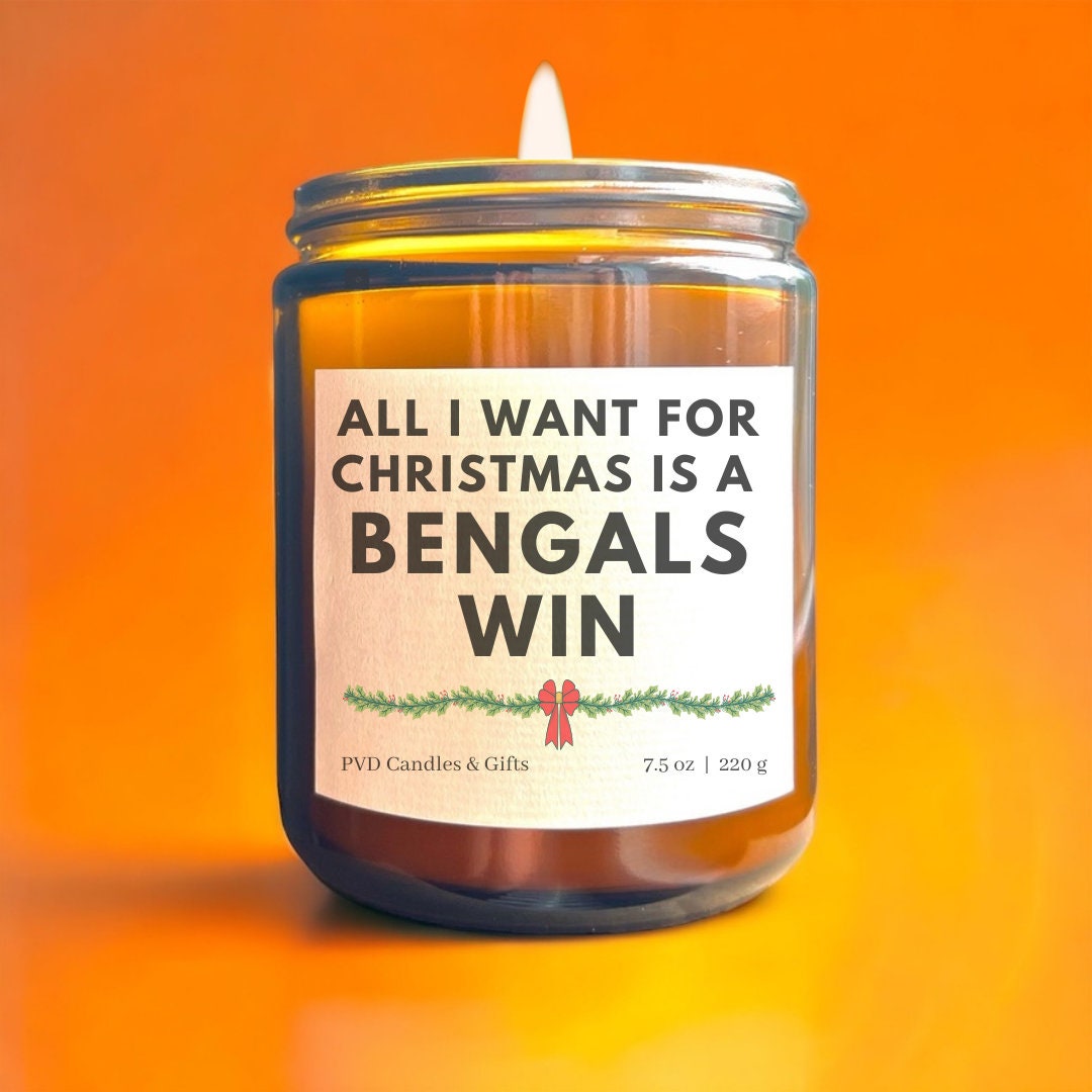 Cincinnati Bengals Christmas Candle Bengals Home Decor Football Candle Game Day Gift Who Dey Bengals Fan Gift Unique Aesthetic Sports Decor