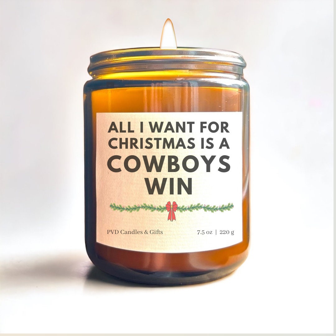 Dallas Cowboys Christmas Candle Cowboys Home Decor Football Candle Game Day Gift NFL Fan Cowboy Nation Dallas Fan Aesthetic Sports Decor