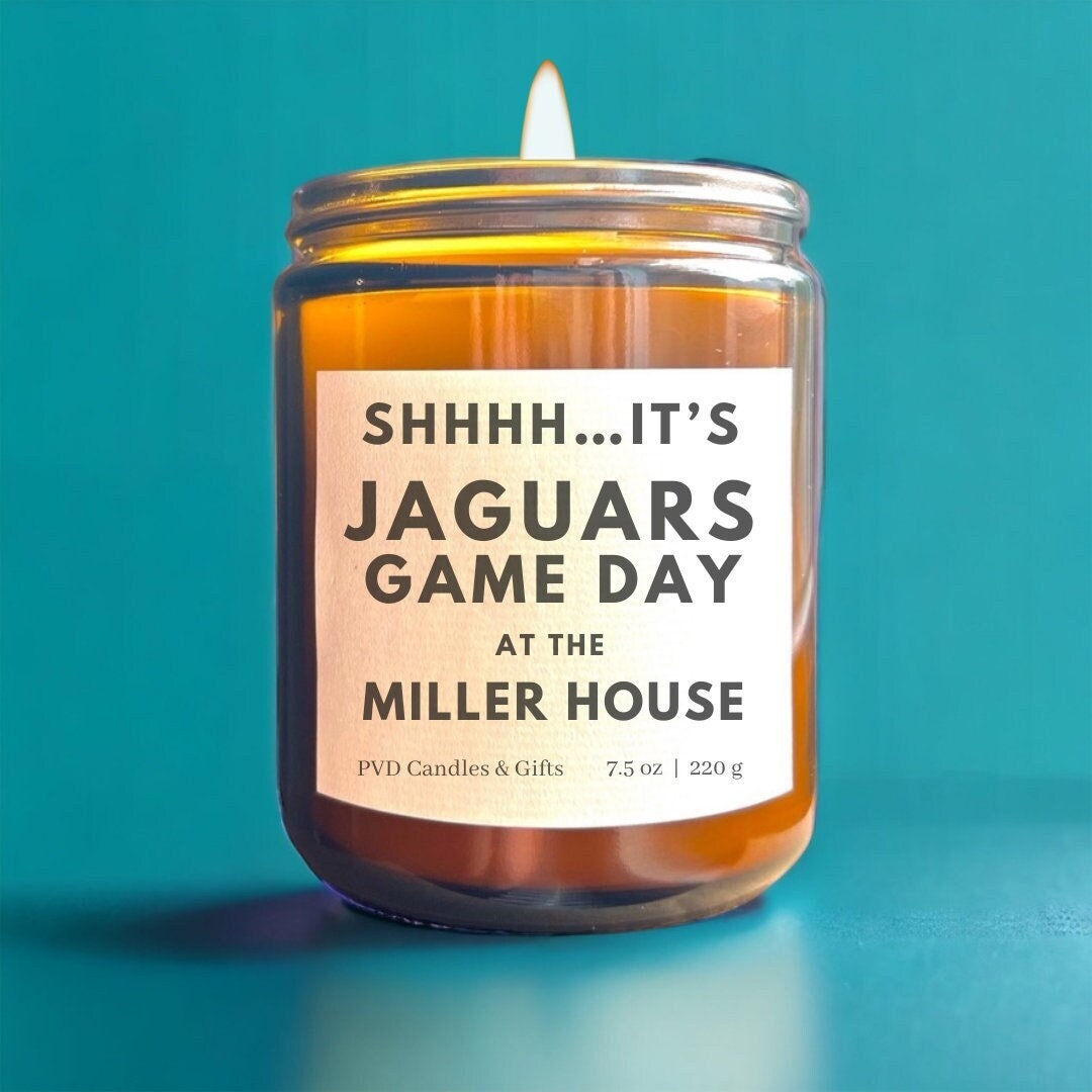 Personalized Jacksonville Jaguars Home Decor Football Candle Game Day Gift NFL Fan Gifts Jaguars Unique Aesthetic Sports Decor Jacksonville