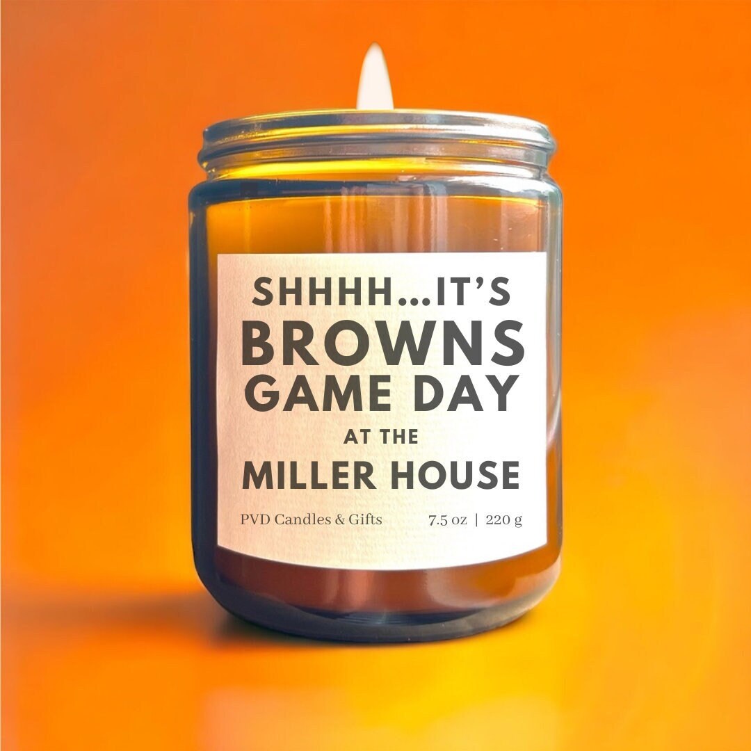 Personalized Cleveland Browns Home Decor Browns Football Candle Game Day Gift NFL Fan Unique Aesthetic Sports Decor for Cleveland Fan