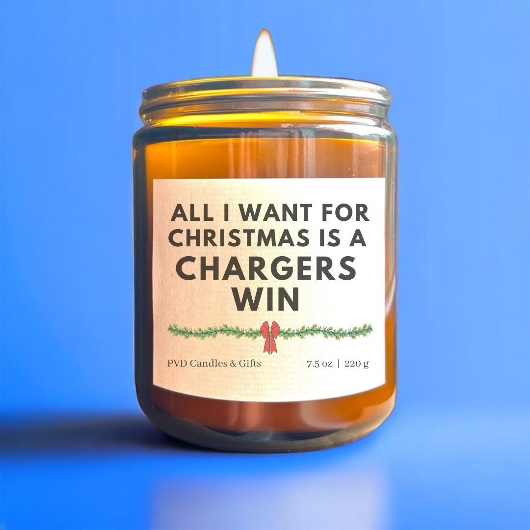 Los Angeles Chargers Christmas Gifts Home Decor Football Candle Game Day Gift NFL Fan LA Chargers Fan Gift Aesthetic Custom Sports Decor