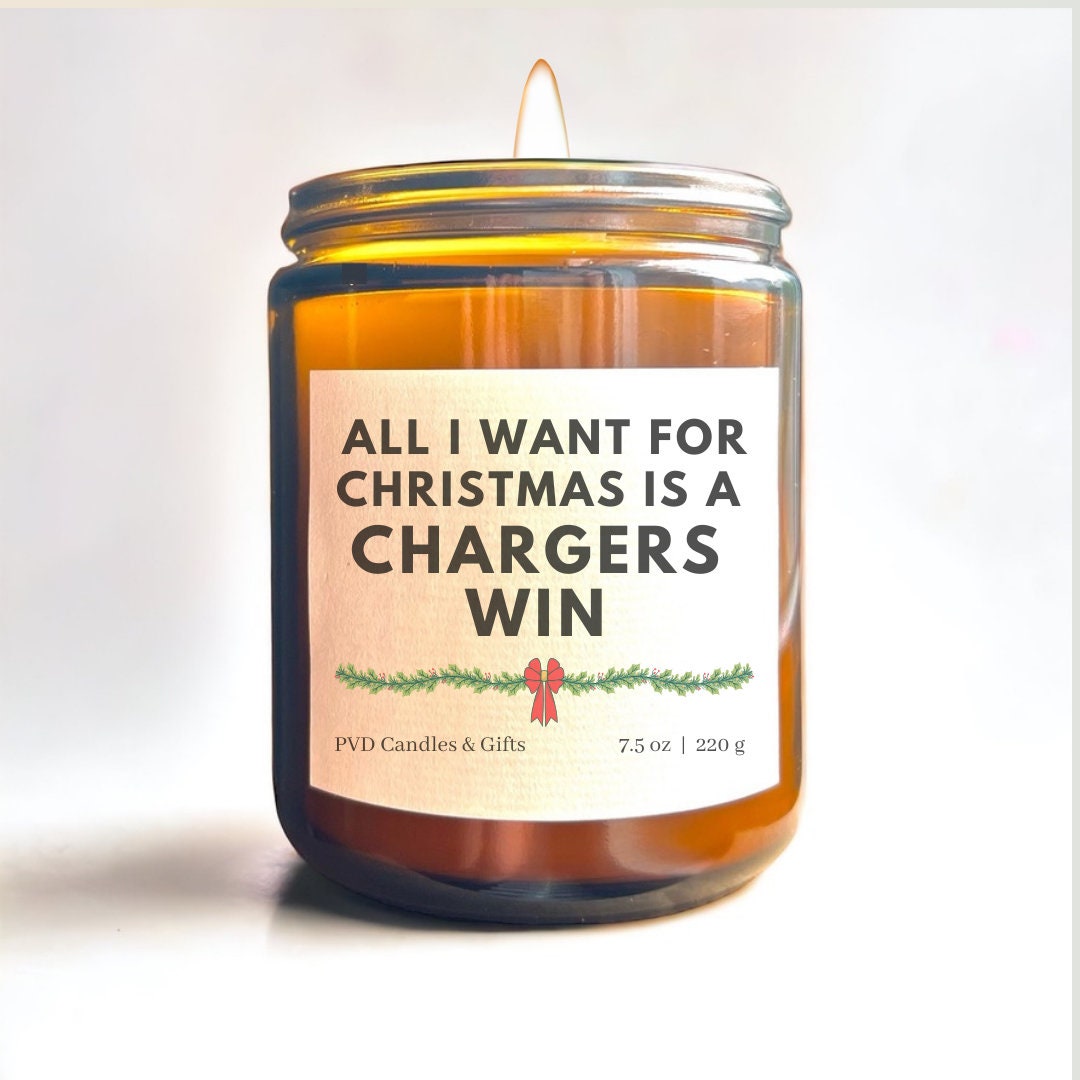 Los Angeles Chargers Christmas Gifts Home Decor Football Candle Game Day Gift NFL Fan LA Chargers Fan Gift Aesthetic Custom Sports Decor