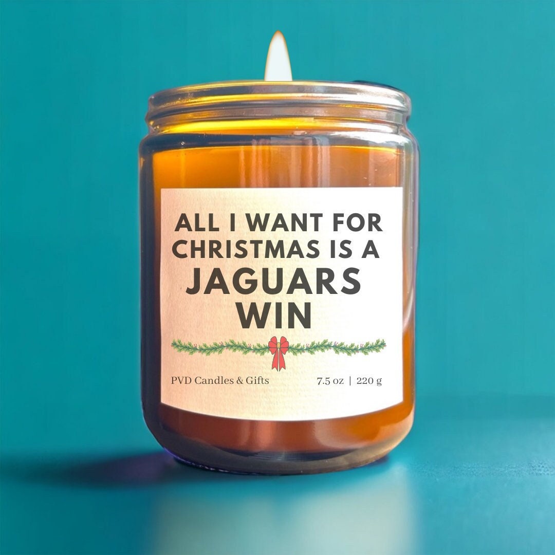 Jacksonville Jaguars Christmas Home Decor Football Holiday Candle Game Day Gift NFL Fan Gifts Duval Unique Aesthetic Sports Decor Modern