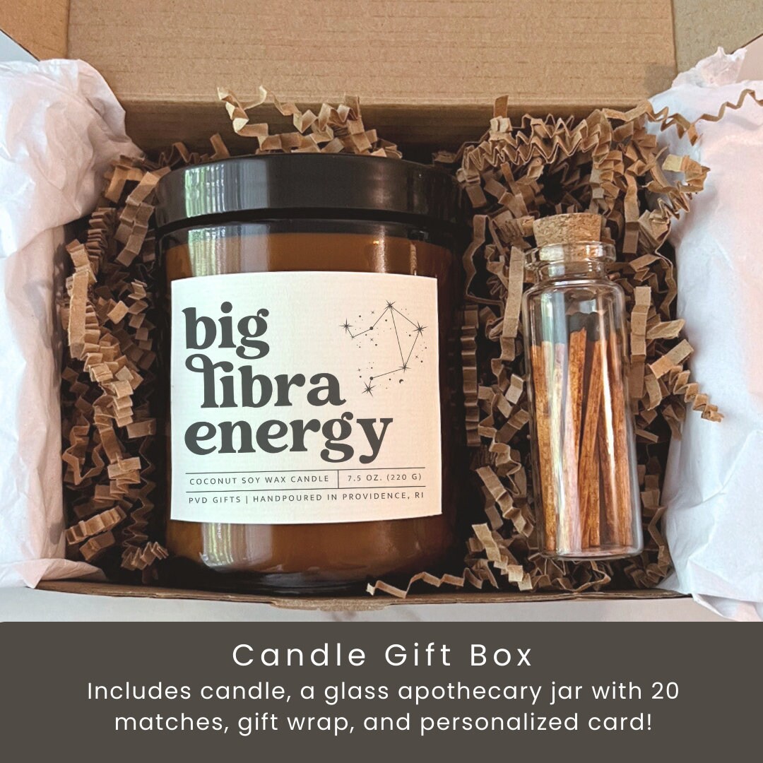 Zodiac Gift for Libra, Big Libra Energy, Libra Birthday Gift, Libra Star Sign Candle, Libra Zodiac Gift Candle, Libra Zodiac Self Care Box