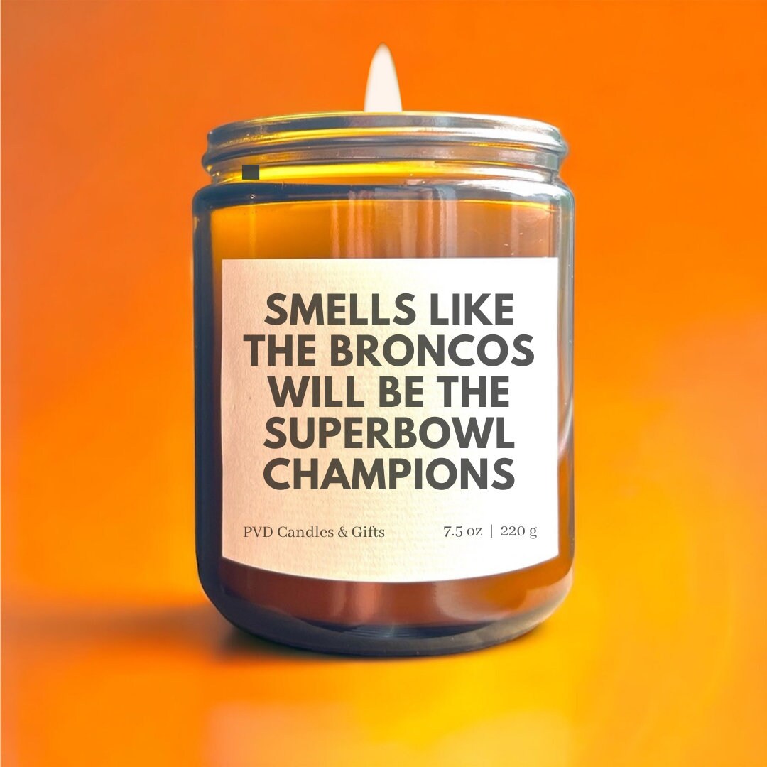 Personalized Denver Broncos Home Decor Football Candle Game Day Gift NFL Fan Broncos Country Broncos Fan Unique Aesthetic Sports Decor