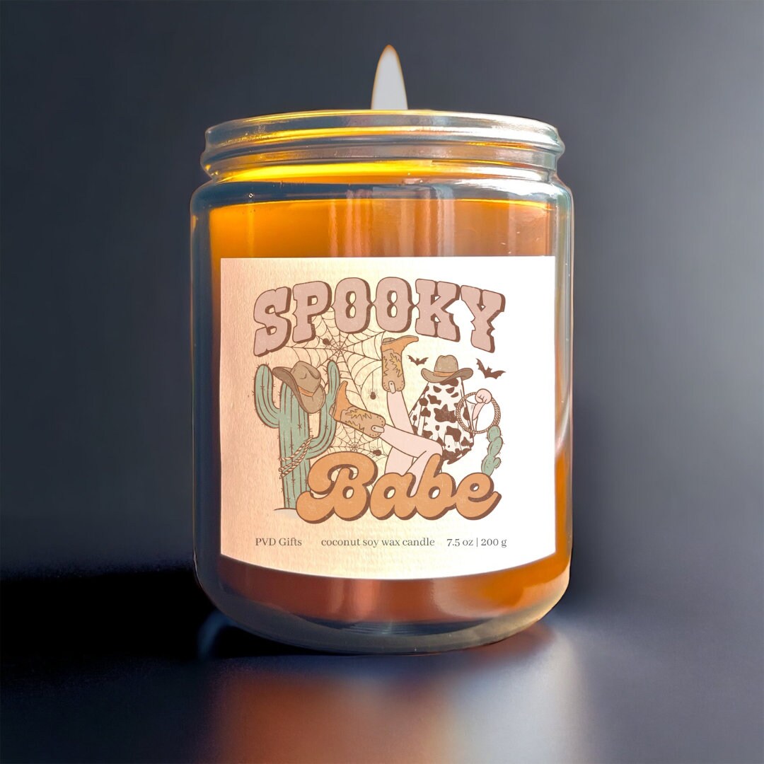 Spooky Babe Gift Set, Best Friends Spa Gift Box, Pumpkin Fall Candle, Autumn Box, Handmade Birthday Gift, Halloween Gift, Western Halloween