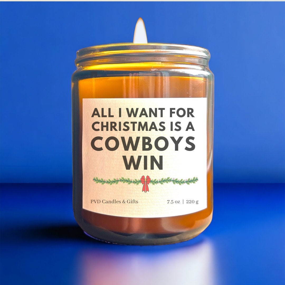 Dallas Cowboys Christmas Candle Cowboys Home Decor Football Candle Game Day Gift NFL Fan Cowboy Nation Dallas Fan Aesthetic Sports Decor