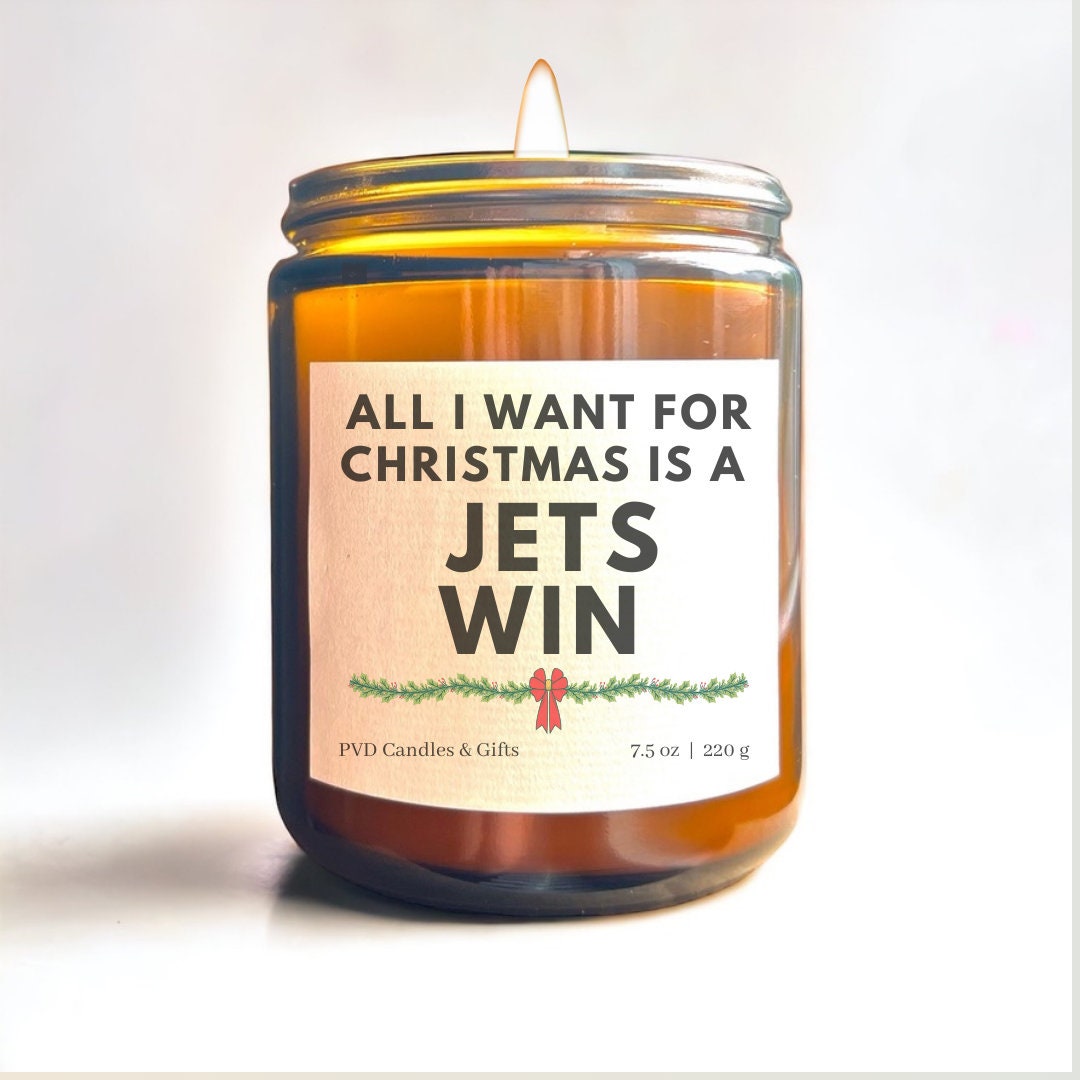 New York Jets Christmas Candle Jets Home Decor Football Candle Game Day Gift Gang Green Gift NY Jets Fan Aesthetic Sports Decor Jets X-mas