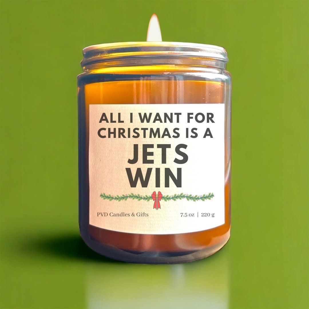 New York Jets Christmas Candle Jets Home Decor Football Candle Game Day Gift Gang Green Gift NY Jets Fan Aesthetic Sports Decor Jets X-mas