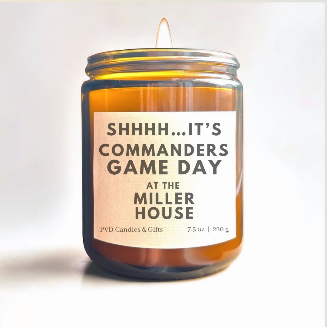 Personalized Washington Commanders Home Decor Football Candle Game Day Gift NFL Fan Commanders Unique Aesthetic Sports Decor Fall Candle