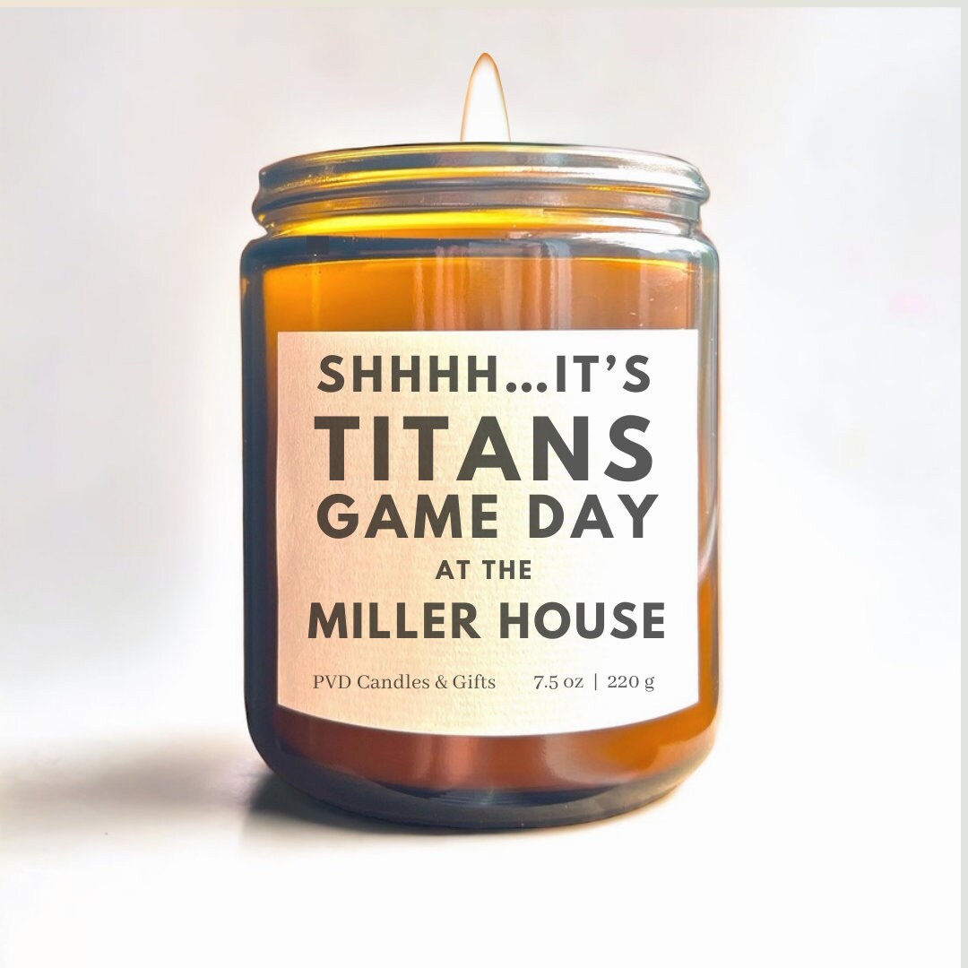 Personalized Tennessee Titans Home Decor Football Candle Game Day Gift NFL Fan Tennessee Titans Unique Aesthetic Sports Decor Fall Candle