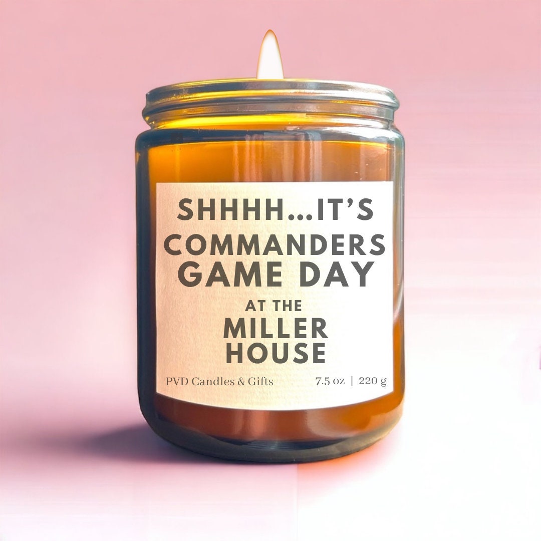 Personalized Washington Commanders Home Decor Football Candle Game Day Gift NFL Fan Commanders Unique Aesthetic Sports Decor Fall Candle