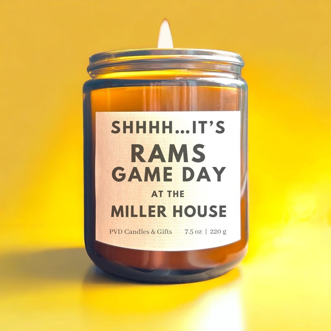 Personalized Los Angeles Rams Home Decor Football Candle Game Day Gift NFL Fan LA Rams Unique Aesthetic Sports Decor Fall Candle