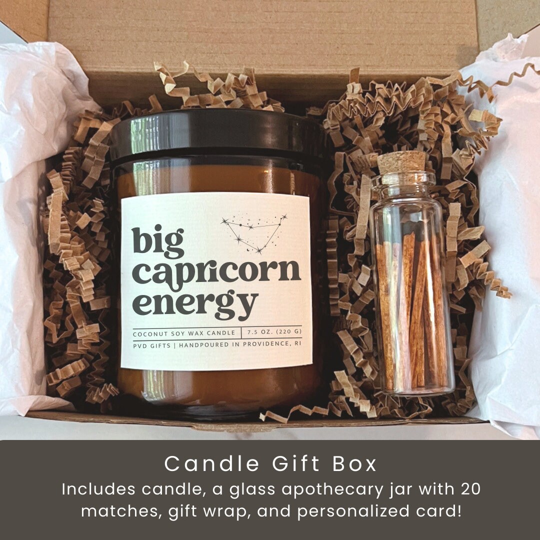 Capricorn Gift, Zodiac Candle, Big Capricorn Energy, Capricorn Birthday Gift, Capricorn Star Sign, Capricorn Self Care Box