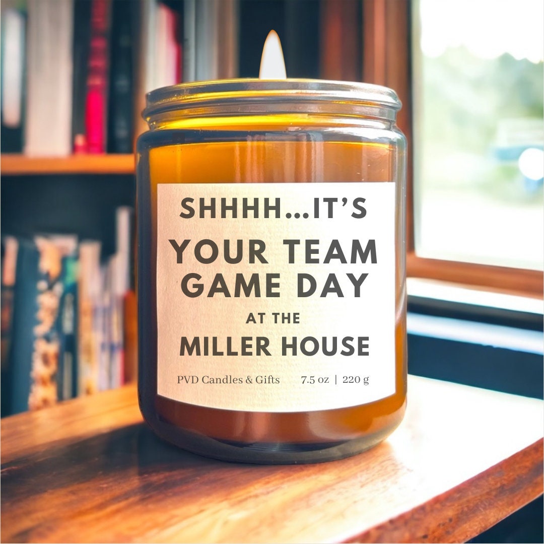 Personalized Game Day Candle for Sport Fan Home Decor Custom Candle